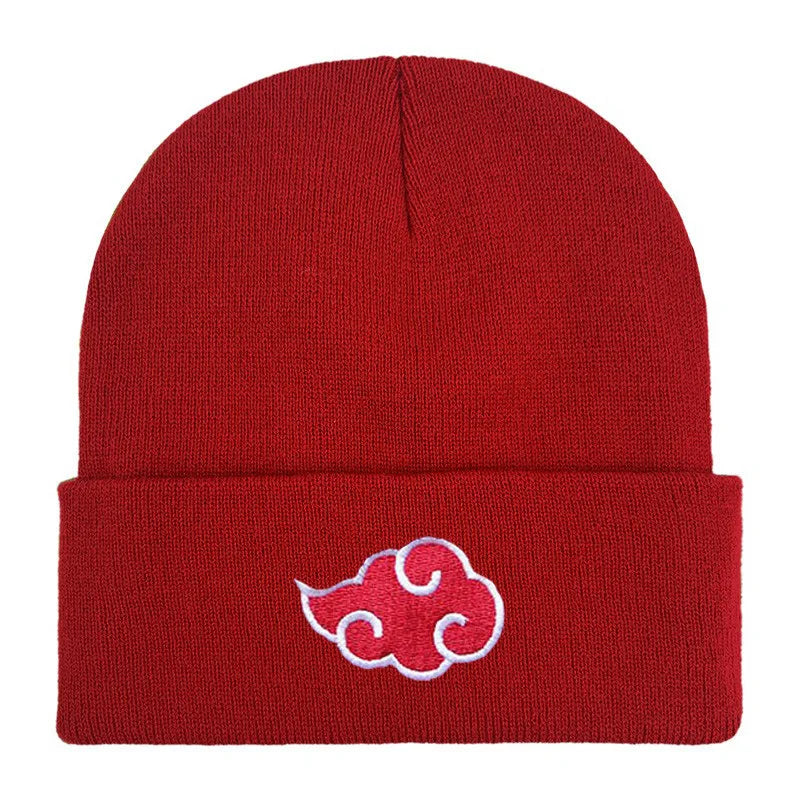 <img src="beanie-akatsuki-naruto.jpg" alt="Bordeaux Akatsuki beanie with iconic cloud symbol – premium Naruto-inspired accessory for anime and manga fans.">