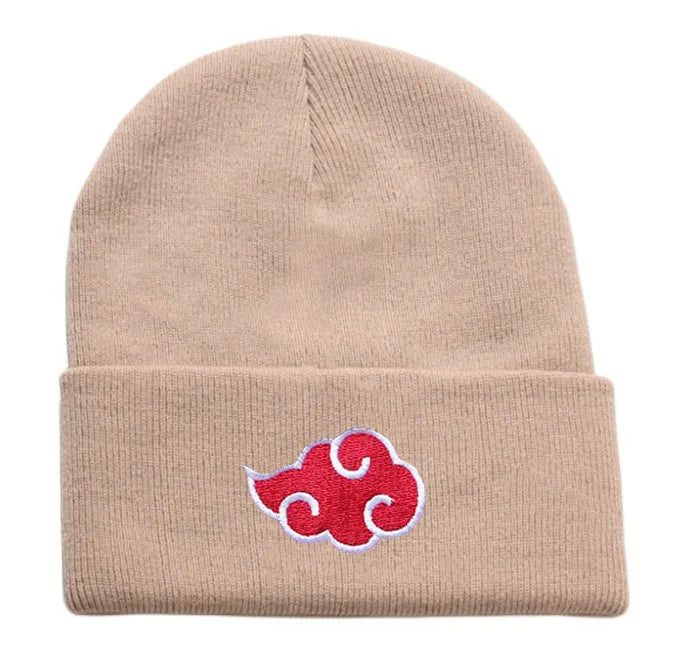 <img src="akatsuki-beige-knitted-hat.jpg" alt="Beige Akatsuki beanie with iconic red and white Akatsuki cloud logo from Naruto and Naruto Shippuden. This unisex Naruto knit hat is a high-quality winter accessory for anime fans, ideal for Naruto cosplay and Akatsuki enthusiasts. Made from durable, comfortable materials, this one-size-fits-all beanie is perfect for showcasing your anime love while staying warm. A must-have Naruto Shippuden accessory for any anime collector or Naruto fan."> 