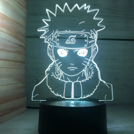 <img src="nightlight-naruto-kid.jpg" alt="3D LED lamp of Naruto Uzumaki, ideal for anime and manga enthusiasts. This unique lamp glows with a yellow light, emphasizing Naruto's determined expression and his iconic forehead protector with the Hidden Leaf Village symbol. Perfect for bedroom or office decor, this Naruto lamp is a must-have collectible for fans of the popular anime series. Geek-inspired decor for a cozy, immersive atmosphere, bringing the world of Naruto to life.">