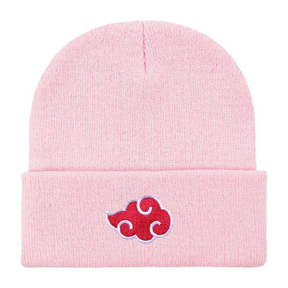 img src="akatsuki-pink-knitted-hat.jpg" alt="Pink Akatsuki beanie with iconic red and white Akatsuki cloud logo from Naruto and Naruto Shippuden. This unisex Naruto knit hat is a high-quality winter accessory for anime fans, ideal for Naruto cosplay and Akatsuki enthusiasts. Made from durable, comfortable materials, this one-size-fits-all beanie is perfect for showcasing your anime love while staying warm. A must-have Naruto Shippuden accessory for any anime collector or Naruto fan."> 