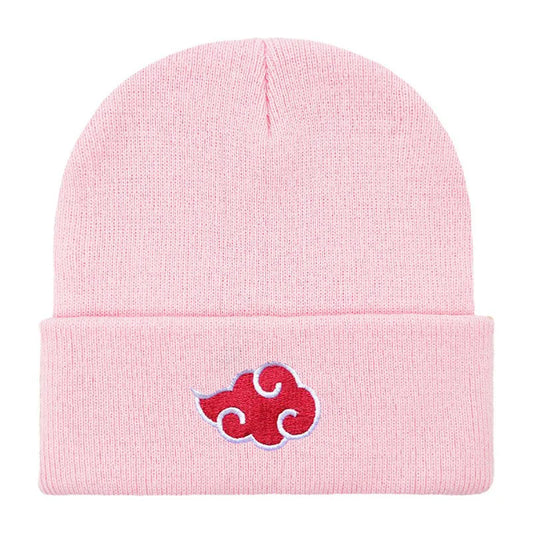 img src="akatsuki-pink-knitted-hat.jpg" alt="Pink Akatsuki beanie with iconic red and white Akatsuki cloud logo from Naruto and Naruto Shippuden. This unisex Naruto knit hat is a high-quality winter accessory for anime fans, ideal for Naruto cosplay and Akatsuki enthusiasts. Made from durable, comfortable materials, this one-size-fits-all beanie is perfect for showcasing your anime love while staying warm. A must-have Naruto Shippuden accessory for any anime collector or Naruto fan."> 