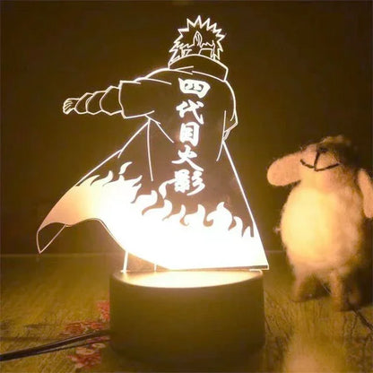 <img src="nightlight-4th-hokage.jpg" alt="Acrylic nightlight featuring the 4th Hokage from Naruto, with a cloak adorned with flames and Japanese characters.">
