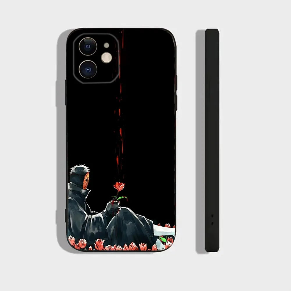 <img src="obito-case-iphone.jpg" alt="Naruto phone case featuring Obito Uchiha with a red rose on a black background. Stylish and protective, this case captures Obito's iconic character, perfect for anime fans seeking unique Naruto-themed accessories.">