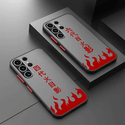 <img src="case-4th-hokage-samsung.jpg" alt="Naruto Hokage Samsung case featuring bold Japanese calligraphy and flame design. Stylish and protective phone case inspired by the Hokage legacy, perfect for Naruto anime fans. Sleek design with bright red flames and Kanji symbols, representing the spirit of the Hidden Leaf Village. Ideal gift for anime enthusiasts seeking unique Samsung accessories with Naruto-themed aesthetics.">