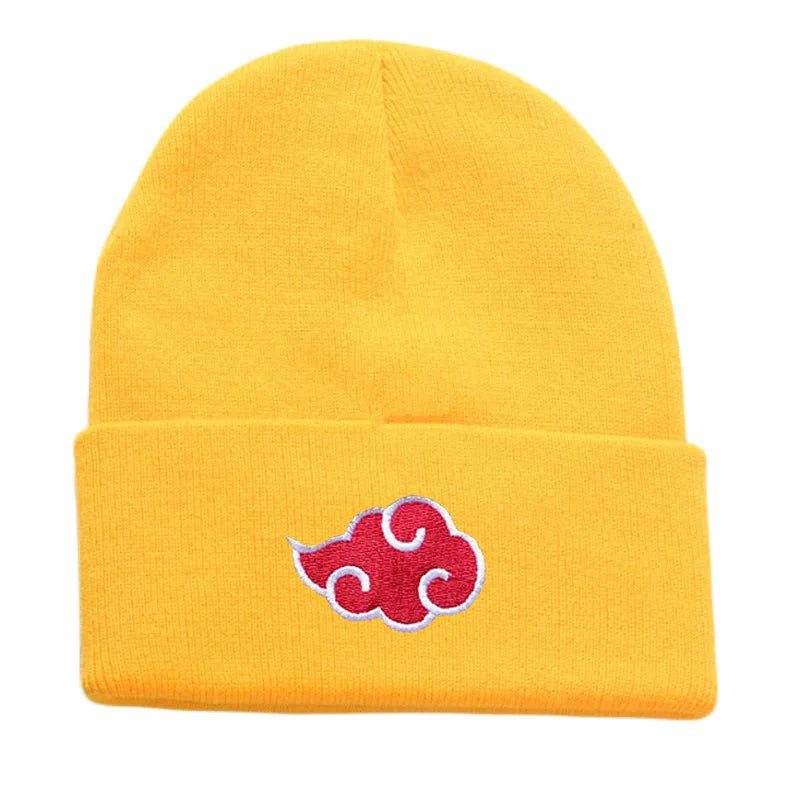 <img src="akatsuki-yellow-knitted-hat.jpg" alt="Yellow Akatsuki beanie with iconic red and white Akatsuki cloud logo from Naruto and Naruto Shippuden. This unisex Naruto knit hat is a high-quality winter accessory for anime fans, ideal for Naruto cosplay and Akatsuki enthusiasts. Made from durable, comfortable materials, this one-size-fits-all beanie is perfect for showcasing your anime love while staying warm. A must-have Naruto Shippuden accessory for any anime collector or Naruto fan.">