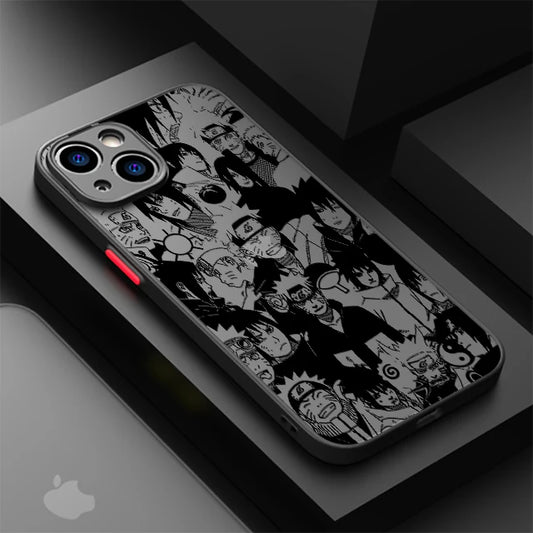 <img src="naruto-sasuke-case-iphone.jpg" alt="Naruto and Sasuke phone case with black and white manga-style artwork, featuring iconic characters from the Naruto series. Stylish protective case for anime fans, perfect for iPhone models, showcasing detailed illustrations of Naruto, Sasuke, and other beloved characters. Ideal Naruto merch for manga enthusiasts.">