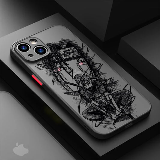 <img src="itach-uchiha-case.jpg" alt="Stylish Naruto-themed iPhone case featuring a minimalist sketch of Itachi Uchiha. Sleek, durable design with precise camera cutouts. Perfect for anime fans seeking unique and protective phone accessories. High-quality print with detailed Itachi face artwork, ideal for Naruto lovers. Compatible with iPhone models, providing full protection and aesthetic appeal.">