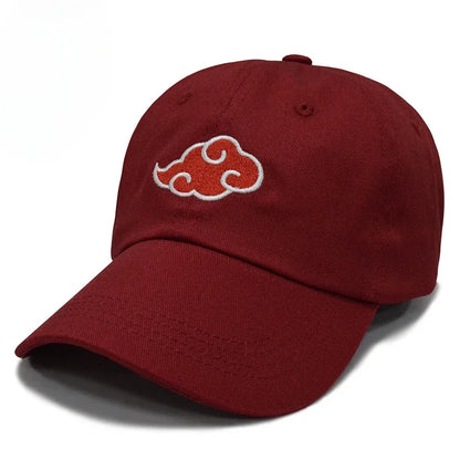 <img src="bordeaux-akatsuki-cap.jpg" alt="White Akatsuki cap with iconic red cloud symbol from Naruto Shippuden anime. Adjustable unisex hat, perfect for Naruto fans, cosplay, or anime streetwear. High-quality embroidered Akatsuki cloud logo, ideal for collectors, anime lovers, and Naruto merchandise enthusiasts. Stylish Naruto Akatsuki cap for fans of Japanese anime and manga culture.">